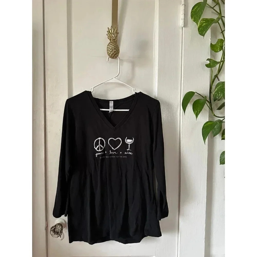 Peace Love & Wine Women’s size Large long sleeve shirt